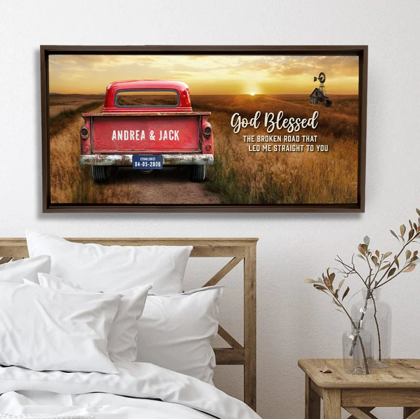 Custom Vintage Truck Farmhouse Canvas Gift